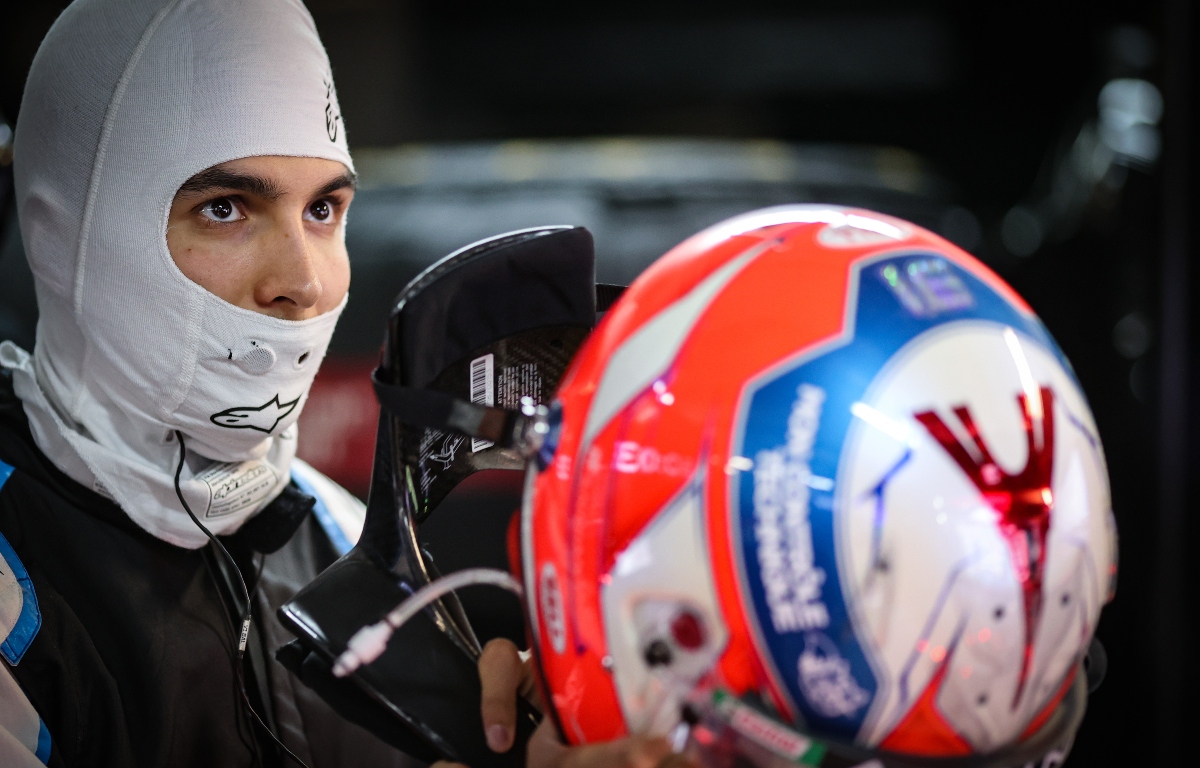Esteban Ocon in the garage at Sochi. Russia September 2021