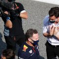 Toto Wolff imploring Christian Horner. Spain August 2020