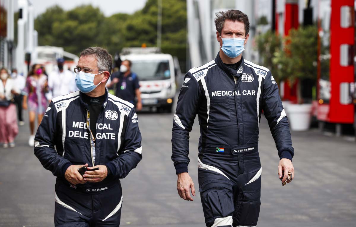 Dr Ian Roberts and Alan van der Merwe, Formula 1 Medical Car team.