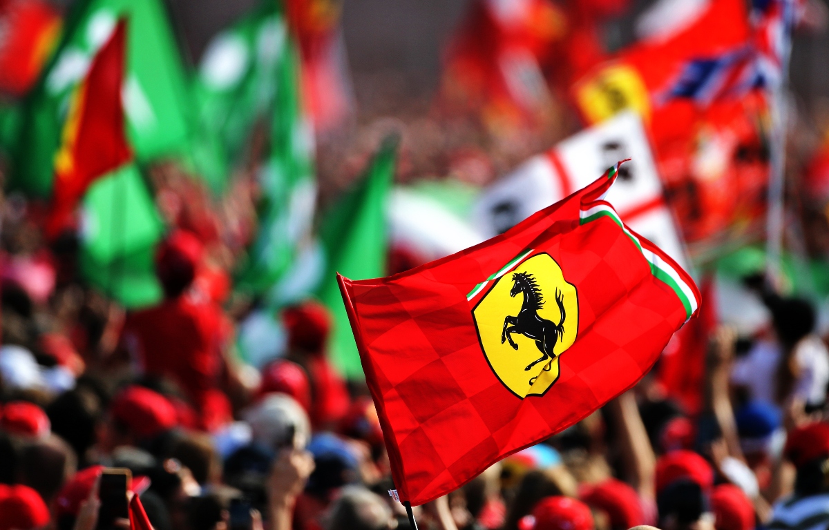 A Ferrari flag waving at Monza. Italy September 2019