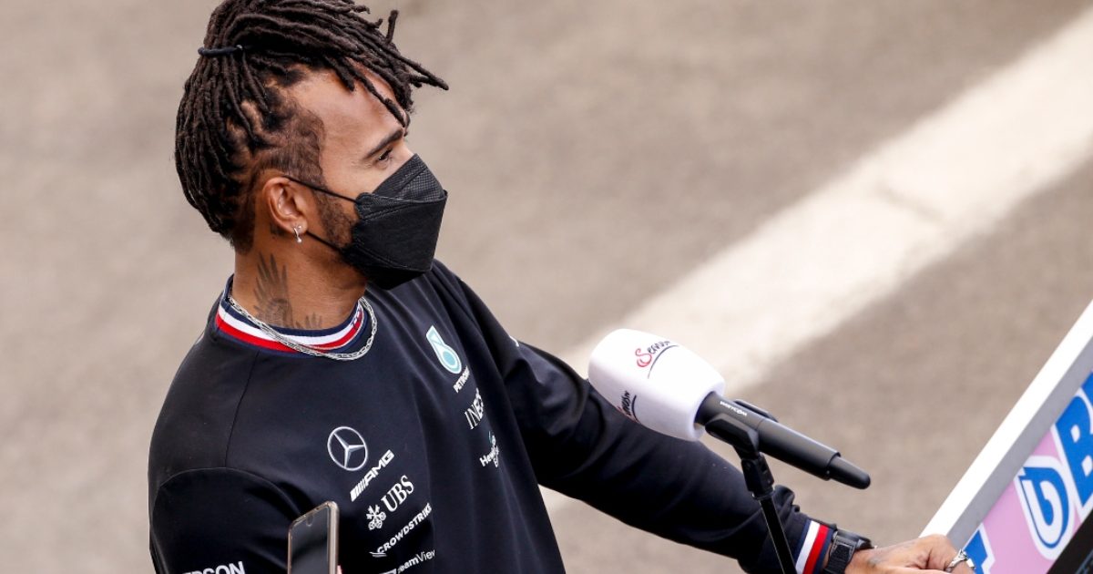 Lewis Hamilton speaking to the press. Turkey October 2021