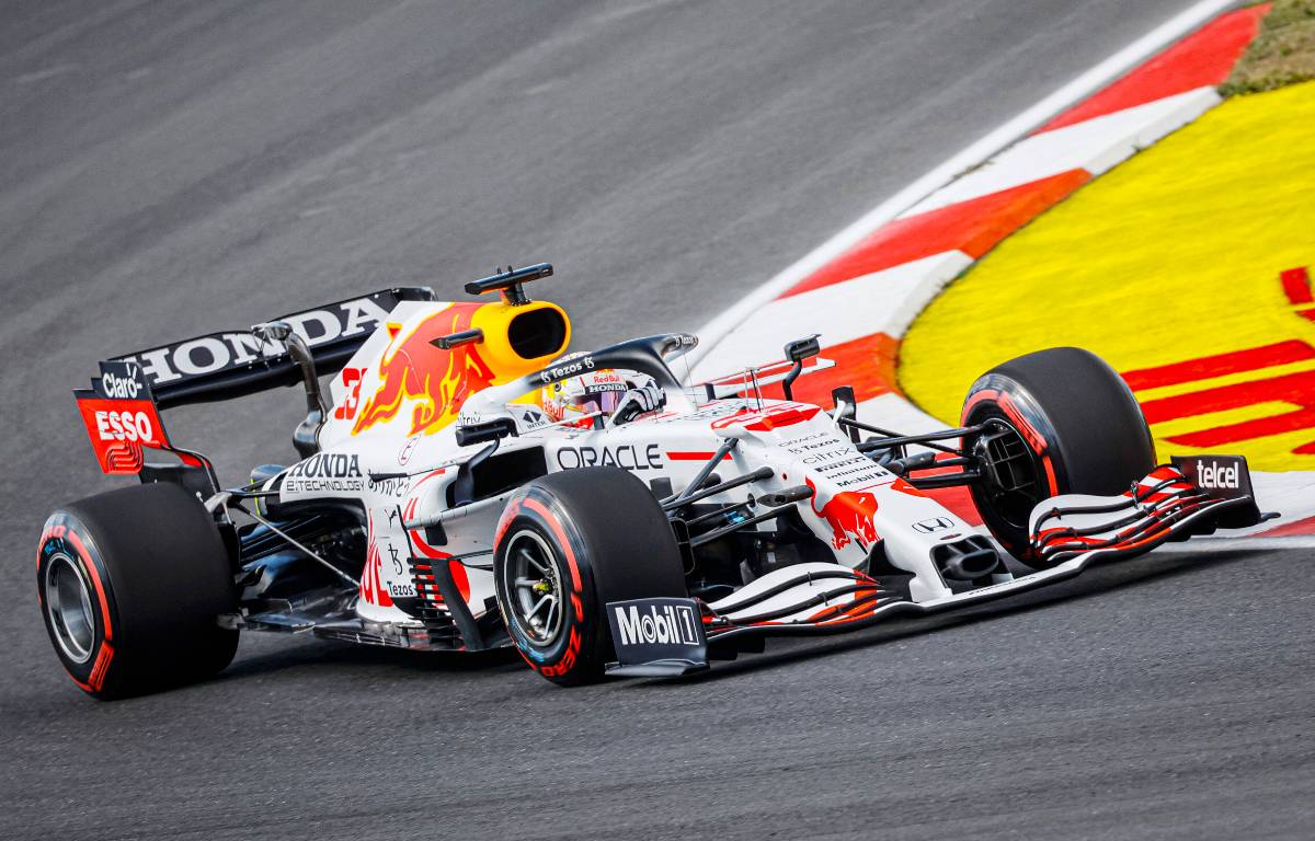 Max Verstappen in the Honda-inspired Red Bull livery. Turkey, October 2021.