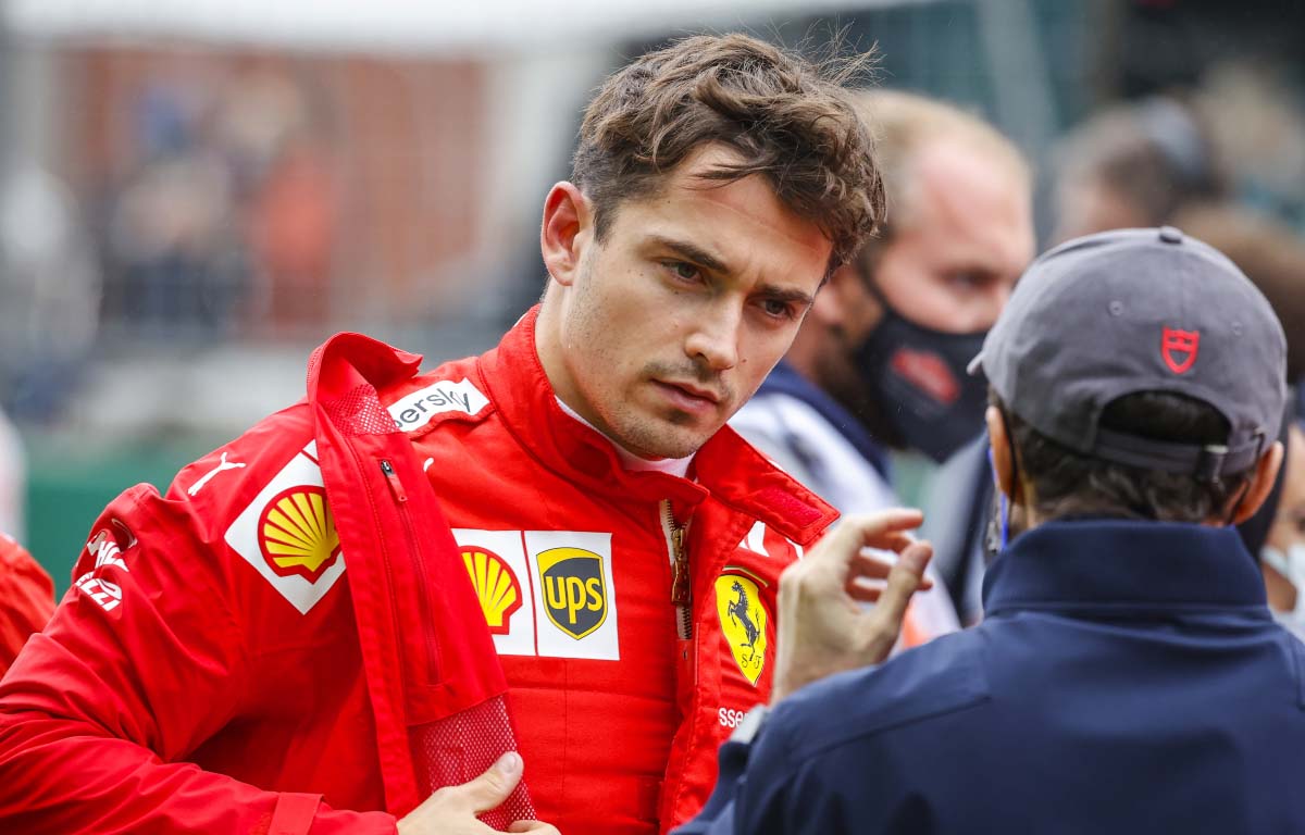 Ferrari driver Charles Leclerc suits up ahead of the Turkish GP. Istanbul October 2021.