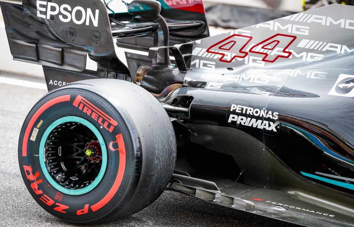 A close-up of Lewis Hamilton's Mercedes W12. France June 2021.