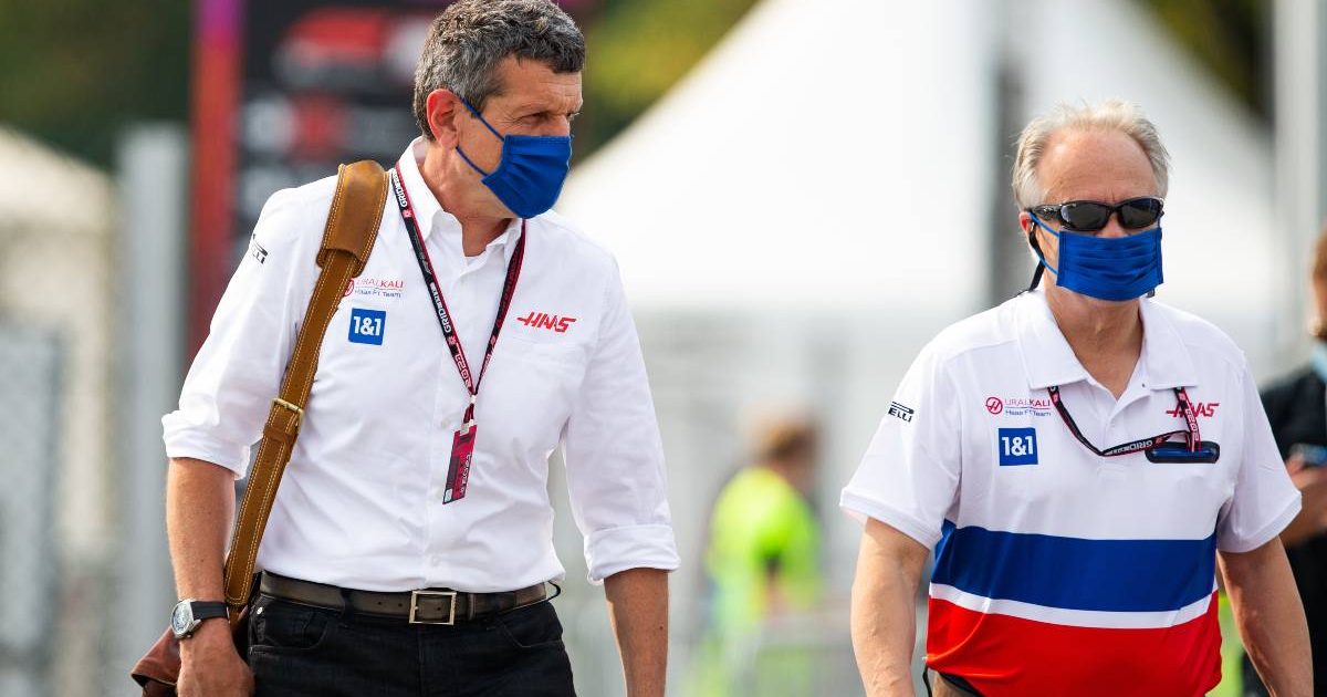Guenther Steiner walking with Gene Haas. Monza September 2021.