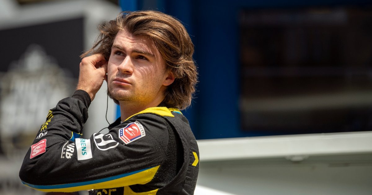 Colton Herta watches on during Indy 500 qualifying. United States May 2021