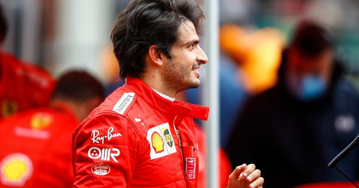 Carlos Sainz smiling on the grid. Turkey October 2021