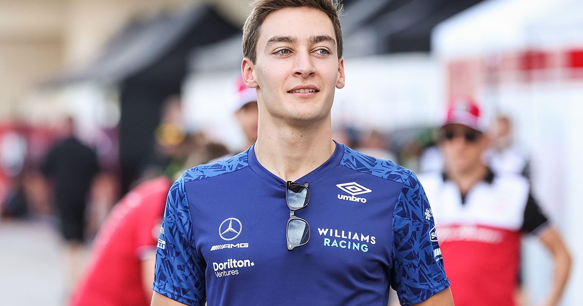 George Russell in the paddock at the United States Grand Prix. Austin October 2021