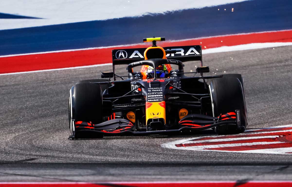 Sergio Perez runs in FP2 in Austin. USA October 2021.