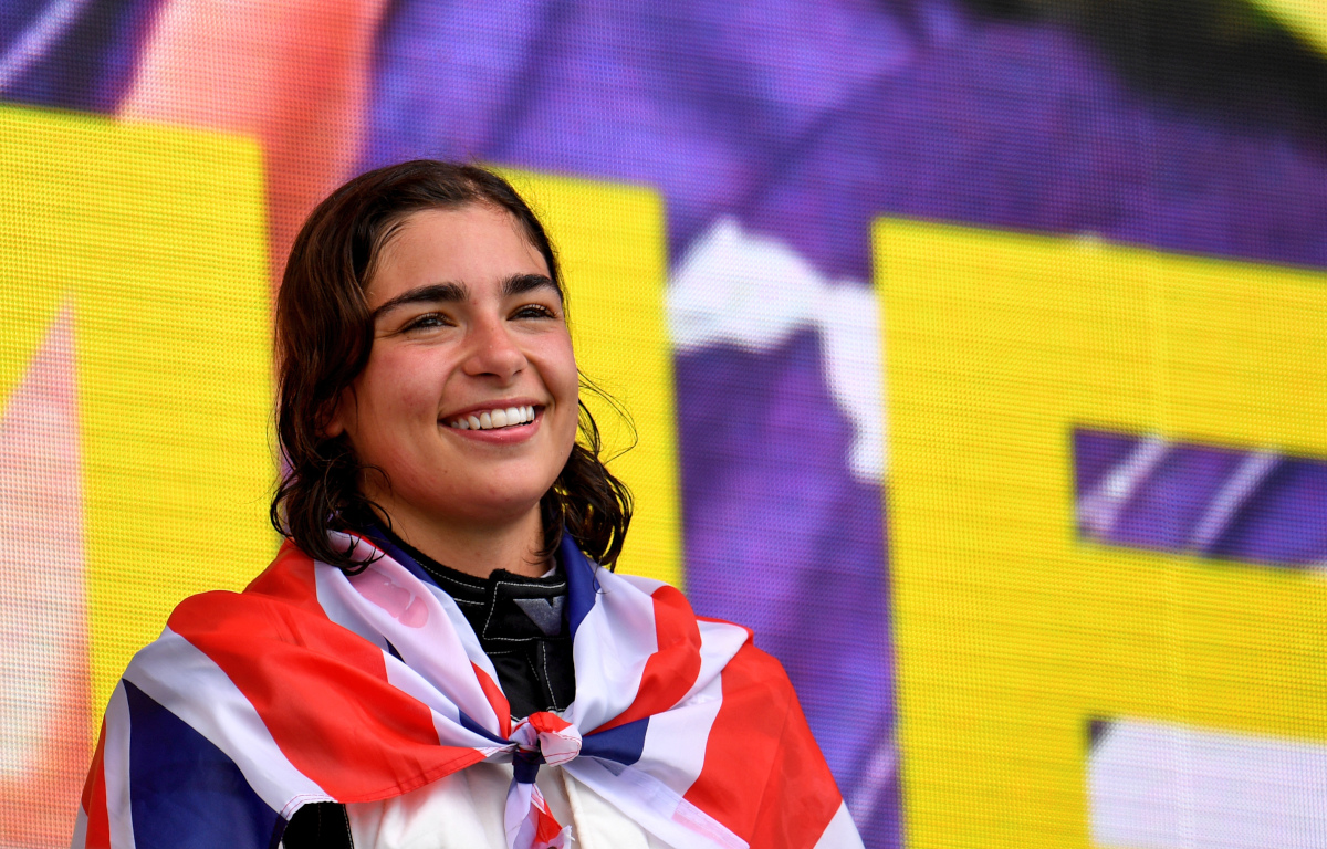 Jamie Chadwick wins the 2021 W series. Austin October 2021