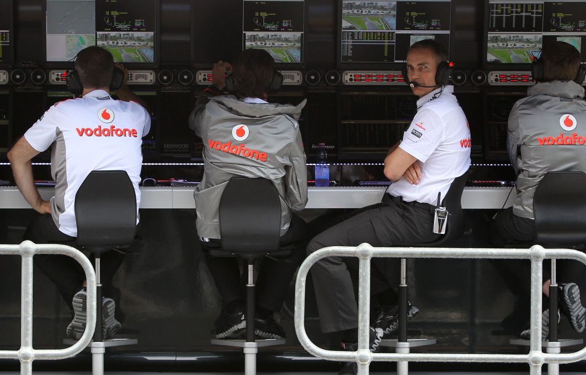 Martin Whitmarsh on the McLaren pit wall. Australia March 2012