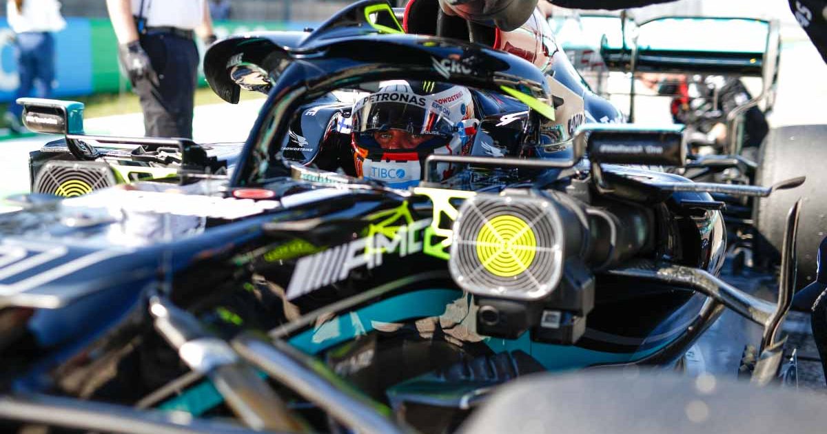 Mercedes driver Valtteri Bottas on the grid. Austin October 2021.