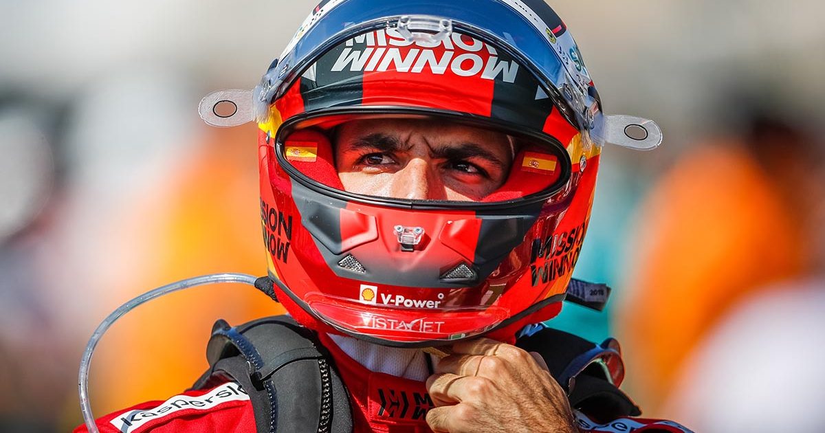 Carlos Sainz unstraps helmet. Austin October 2021