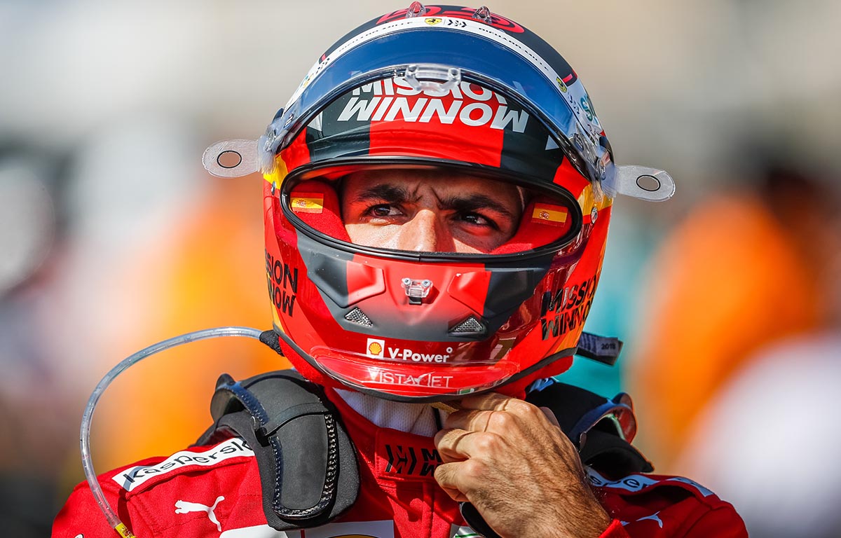 Carlos Sainz unstraps helmet. Austin October 2021