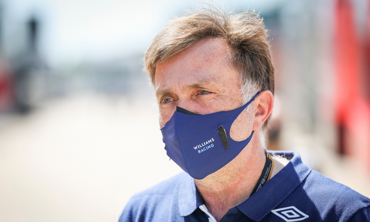 Jost Capito speaking to the press at Silverstone. Great Britain July 2021