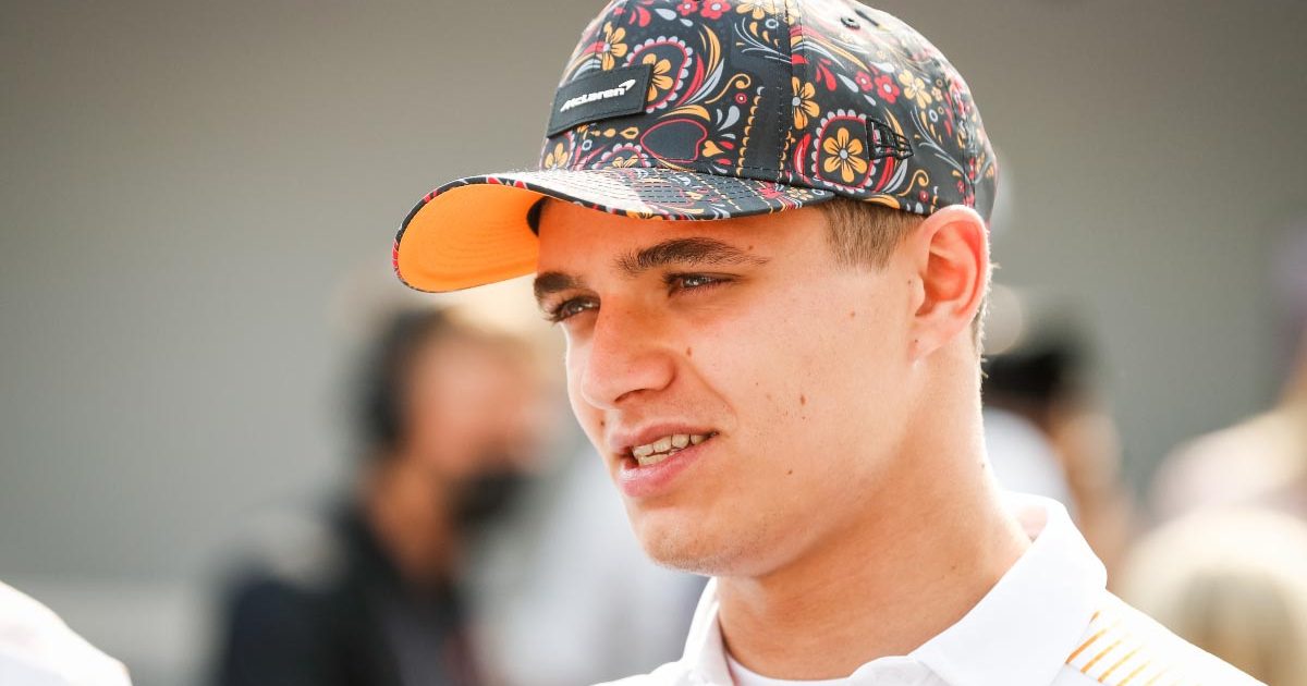 Lando Norris is interviewed in the paddock. Mexico November 2021.