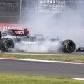 Valtteri Bottas spinning in tyre smoke. Mexico November 2021