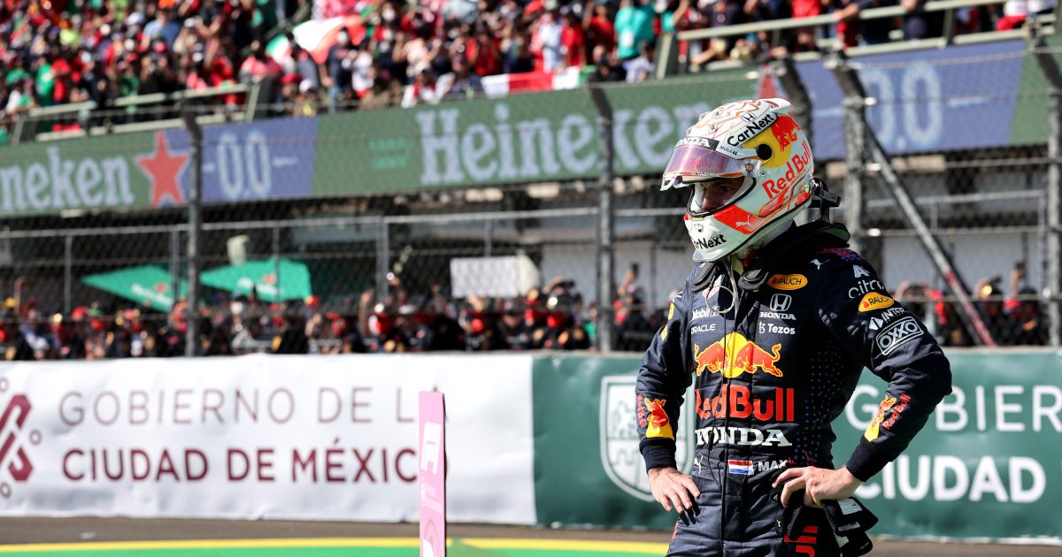 Max Verstappen standing with his hands on his hips. Mexico November 2021