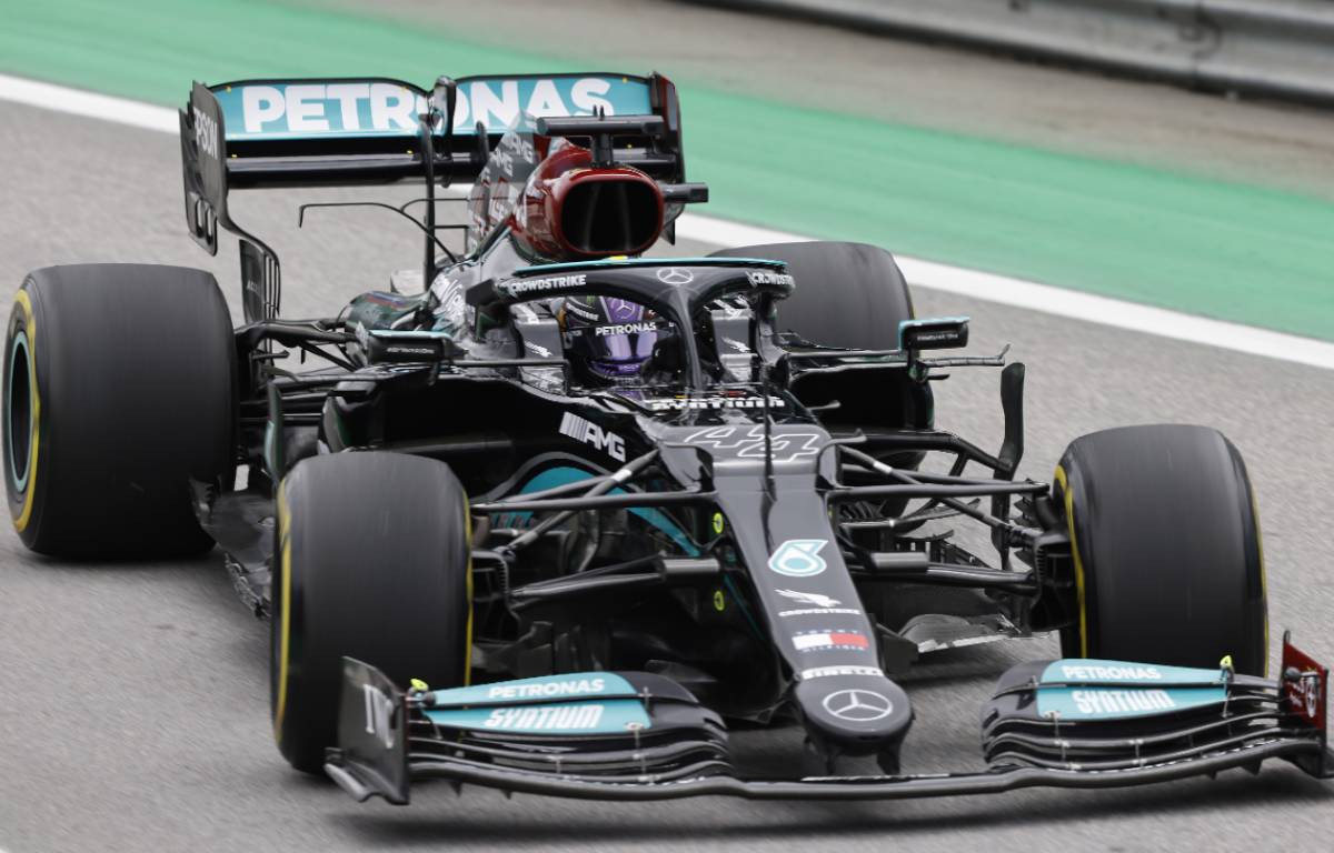 Close-up of Lewis Hamilton's Mercedes. Interlagos November 2021.