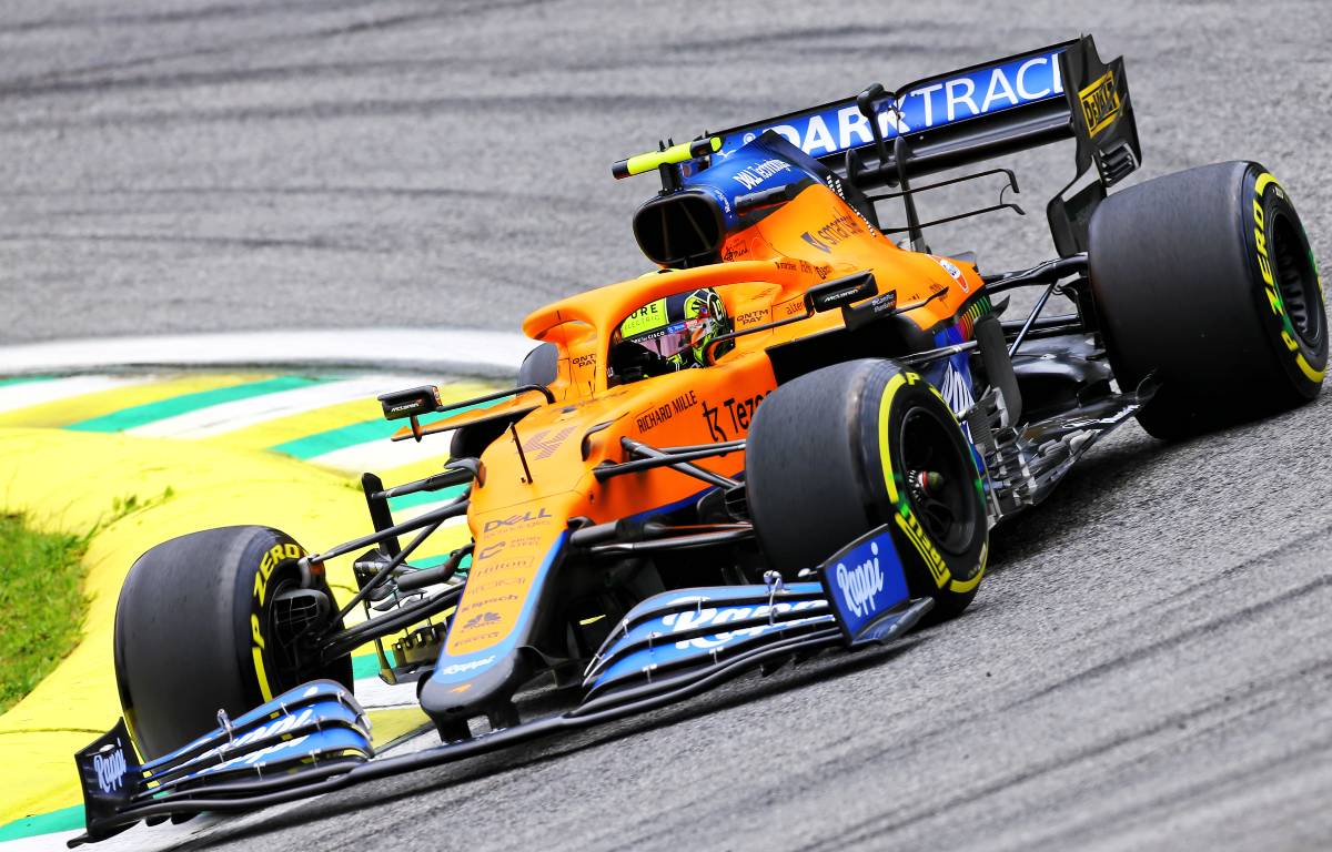 Lando Norris durante treinamento para o GP de São Paulo.  Interlagos, novembro de 2021.