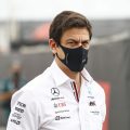 Mercedes team principal Toto Wolff frowning with a mask on. Qatar November 2021