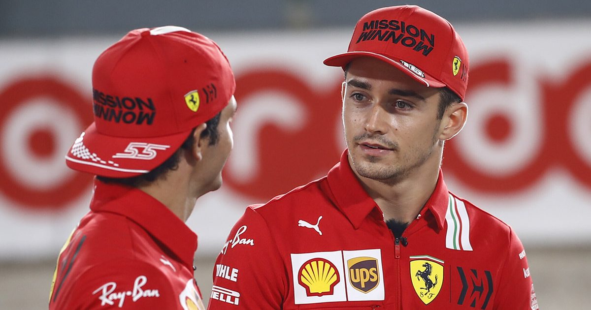 Ferrari drivers Charles Leclerc and Carlos Sainz. Qatar November 2021