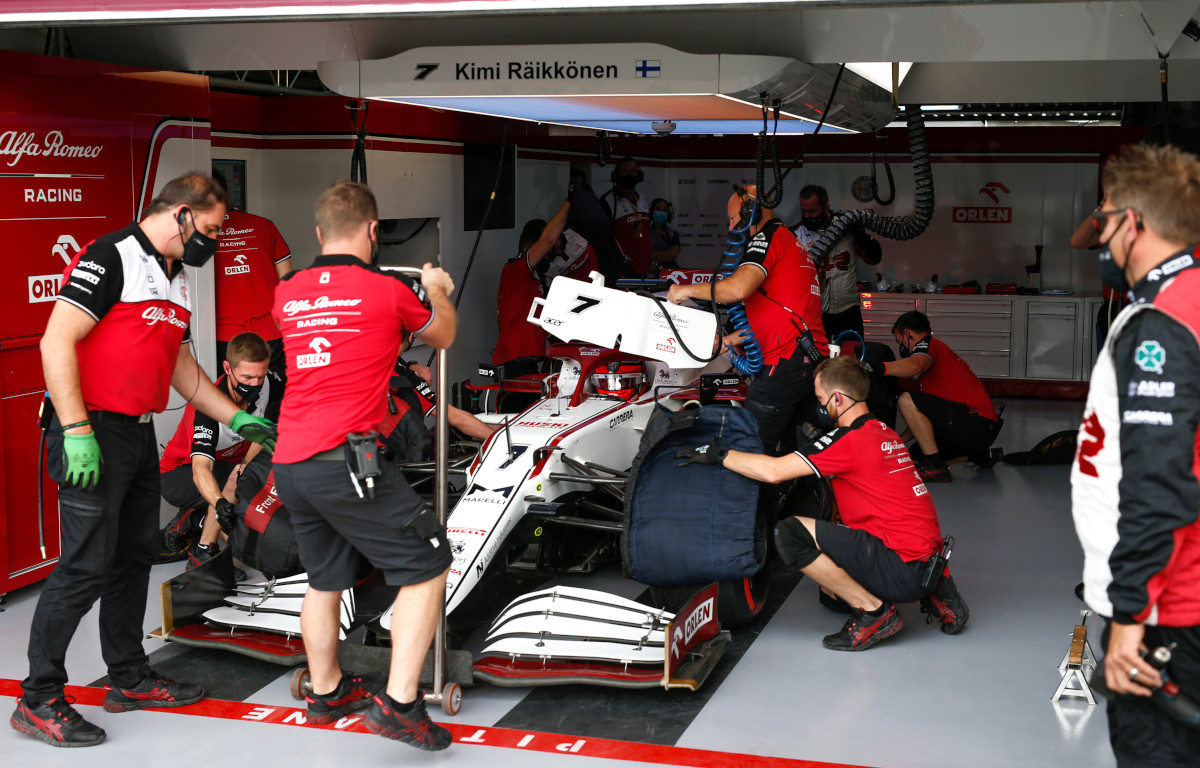 Kimi Raikkonen in the Alfa Romeo garage. Qatar November 2021