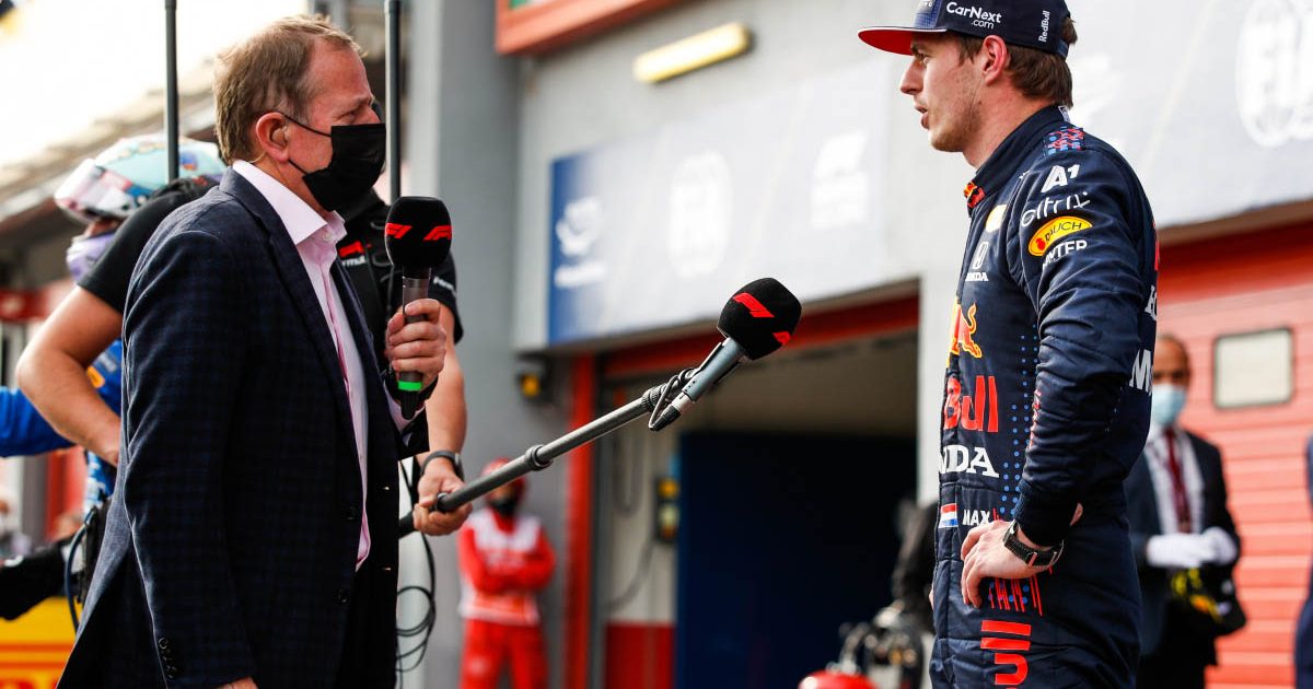 Martin Brundle interviews Max Verstappen. Imola April 2021.