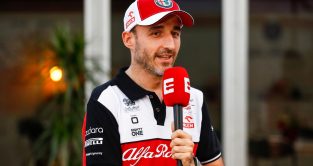 Robert Kubica is interviewed in the paddock. Qatar November 2021.