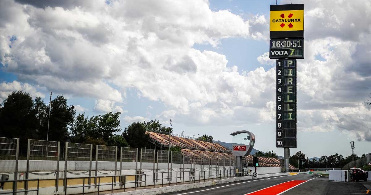 The pit lane of Spanish GP host track, the Circuit de Barcelona-Catalunya. May 2021.