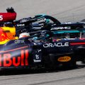 Lewis Hamilton wheel to wheel with Max Verstappen. Austin October 2021