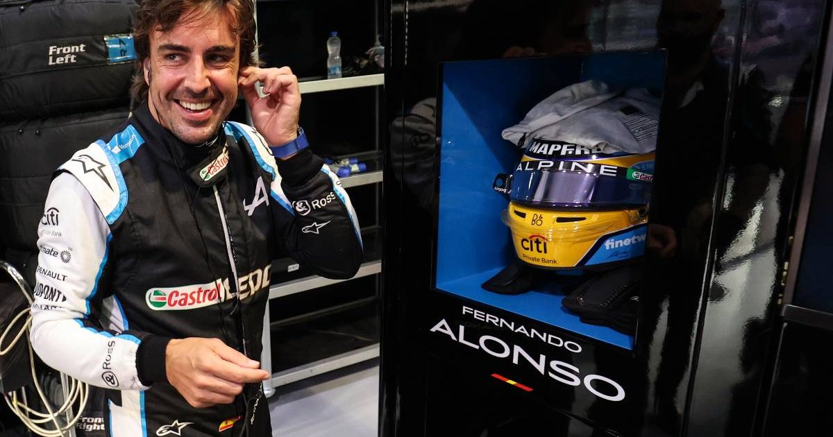 Fernando Alonso, Alpine, smiling. Qatar, November 2021.