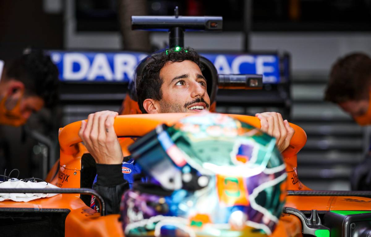 Daniel Ricciardo sitting in his McLaren at the Qatar GP. Lusail November 2021.