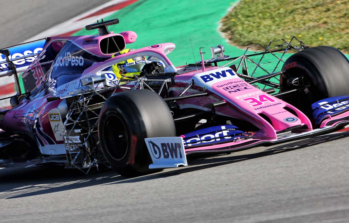 Nick Yelloly drives for Racing Point at Barcelona. May 2019.