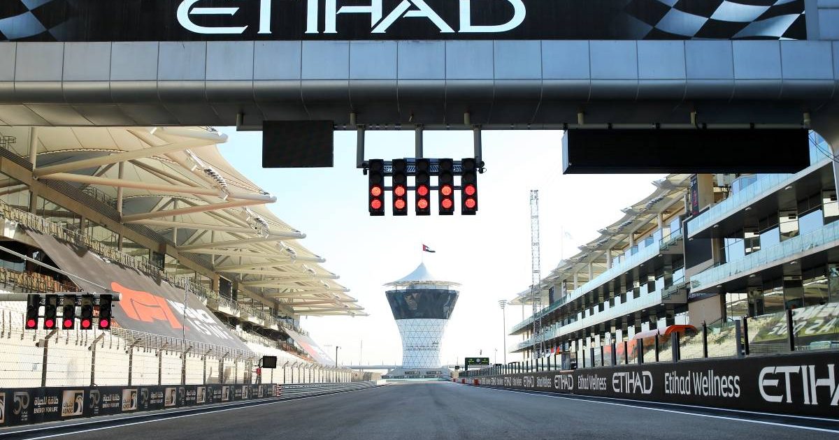 The main straight of Yas Marina Circuit in Abu Dhabi. December 2020.
