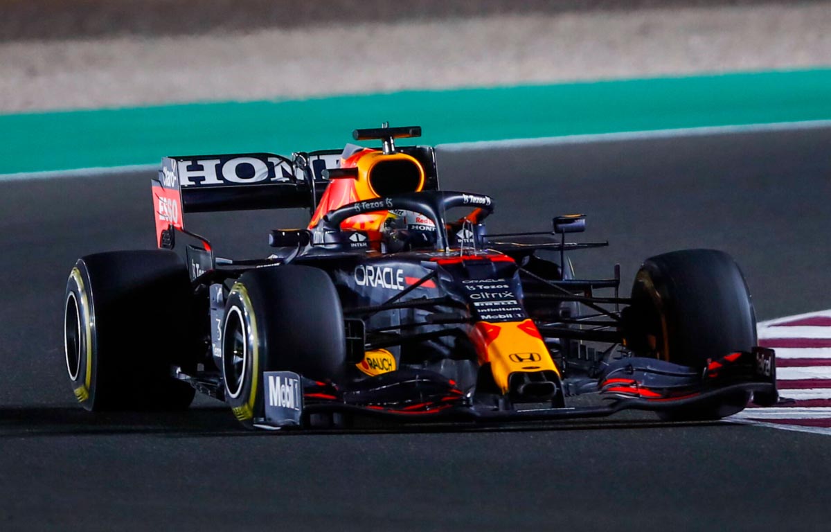 Max Verstappen在Losail开着他的红牛本田。卡塔尔2021年11月。