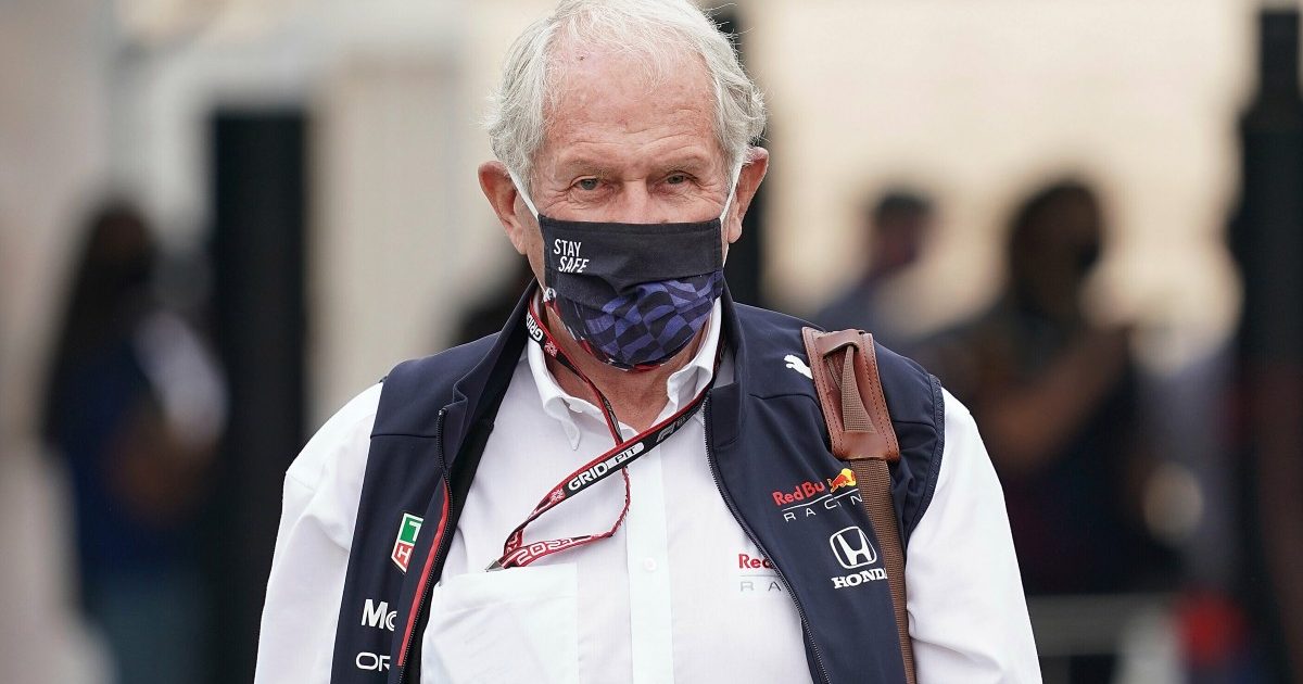 Helmut Marko, Red Bull, looking serious. Qatar, November 2021.