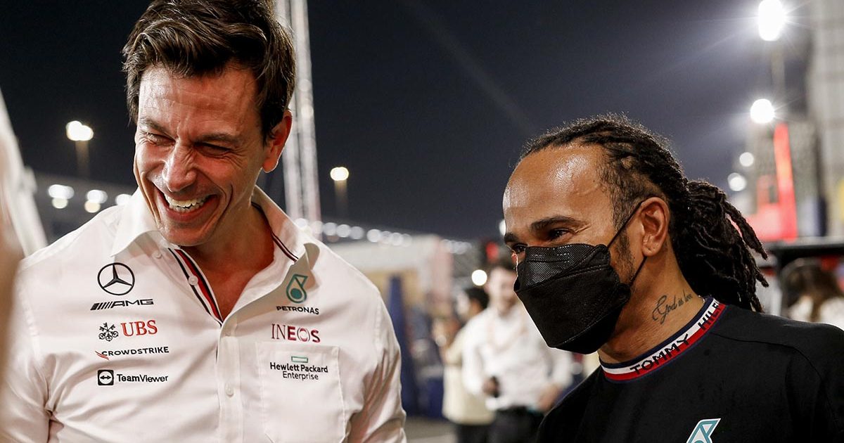 Toto Wolff and Lewis Hamilton. Qatar November 2021