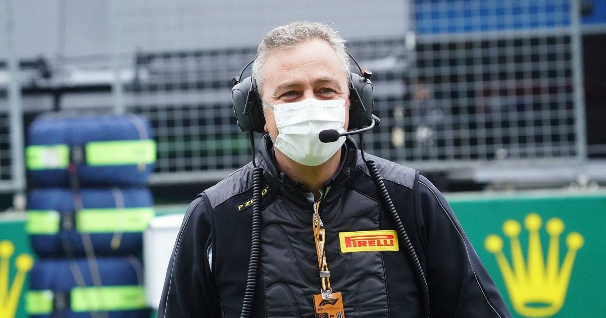 Mario Isola of Pirelli smiling under a mask. Turkey, October 2021.