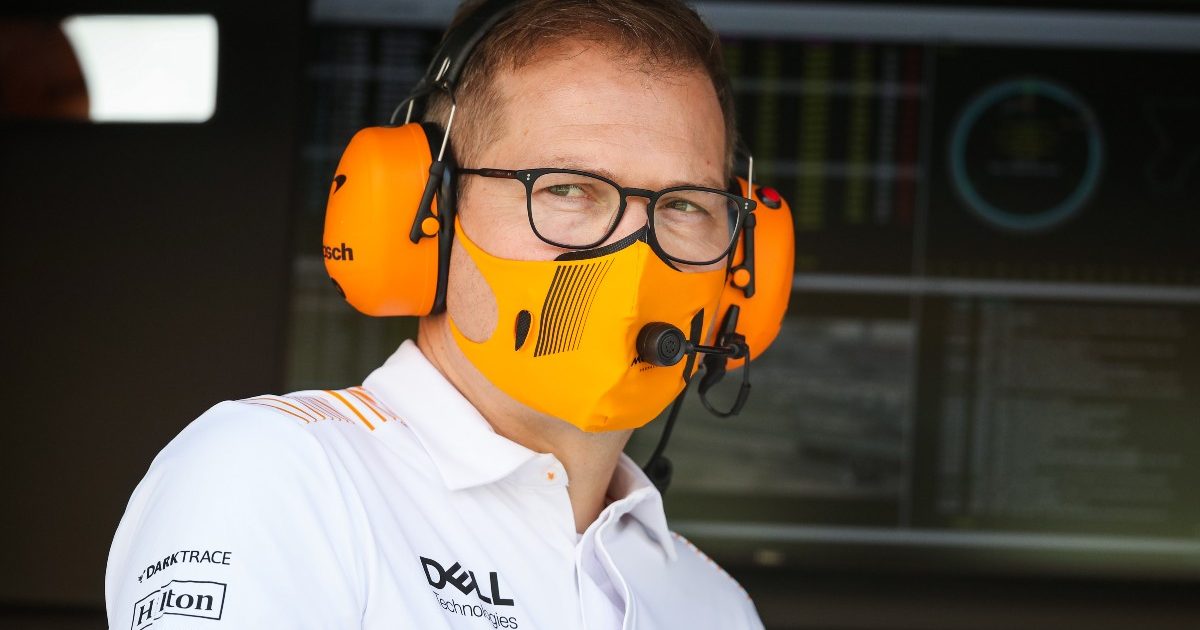 Andreas Seidl on the McLaren pit wall. Qatar, November 2021.