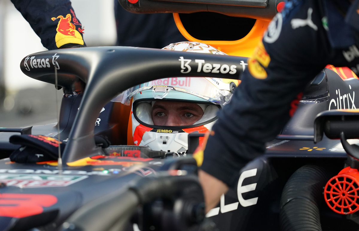 Max Verstappen with his visor open. Qatar November 2021