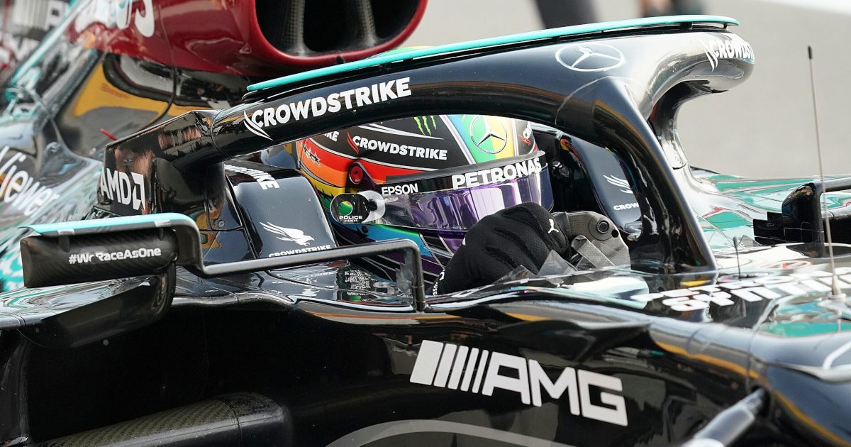 Lewis Hamilton Mercedes rainbow helmet. Qatar November 2021