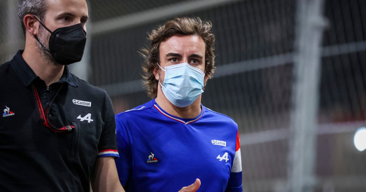 Fernando Alonso walks the track. Saudi Arabia December 2021.