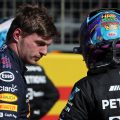 Max Verstappen speaks with Lewis Hamilton. Britain July 2021