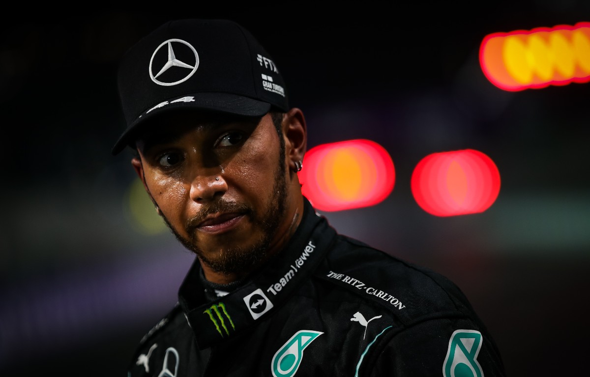 Lewis Hamilton looking serious. Saudi Arabia, December 2021.