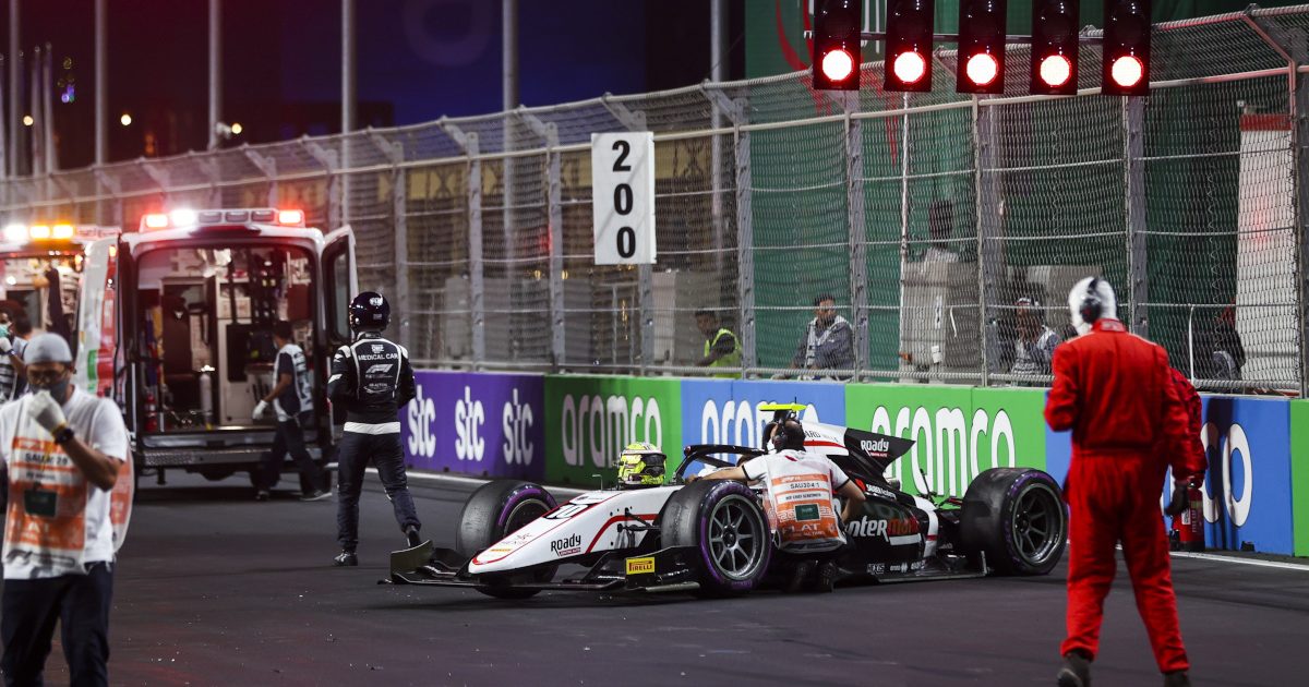 Theo Pourchaire and Enzo Fittipaldi F2 crash. Saudi Arabia December 2021