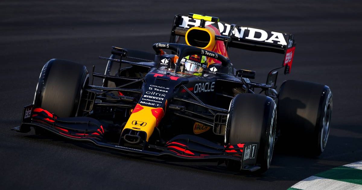 Sergio Perez's Red Bull during Saudi Arabian GP practice. Jeddah December 2021.