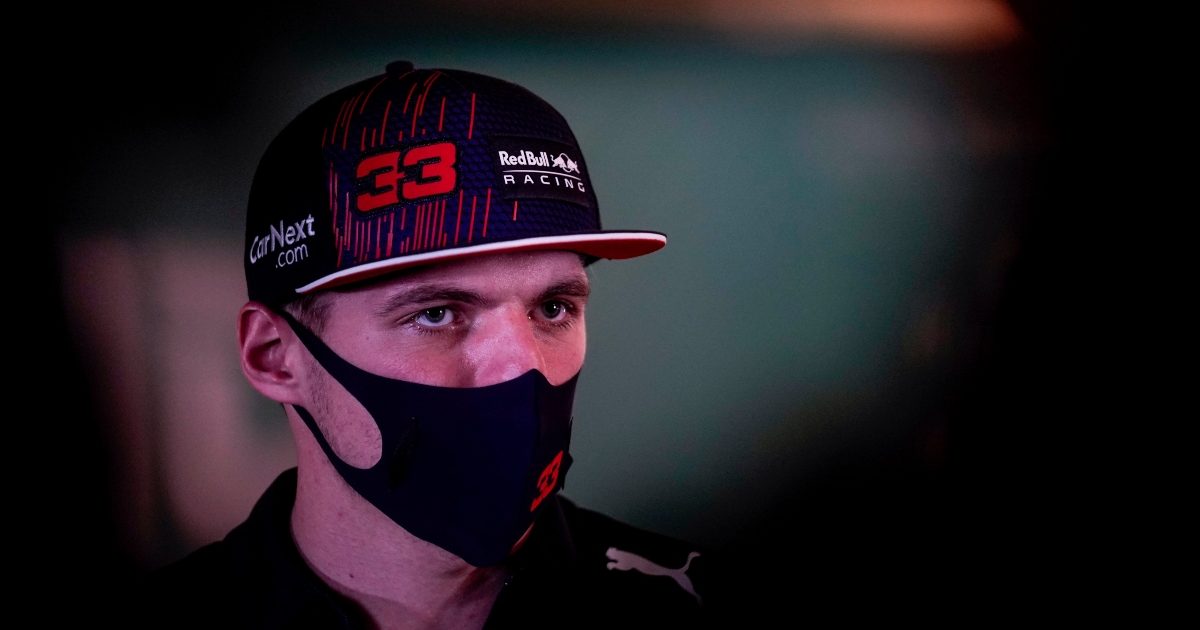 A close-up of Max Verstappen looking serious. Abu Dhabi December 2021