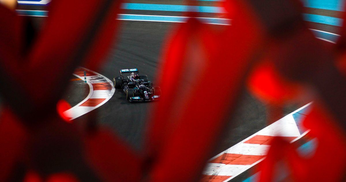 Lewis Hamilton does a lap. Abu Dhabi December 2021