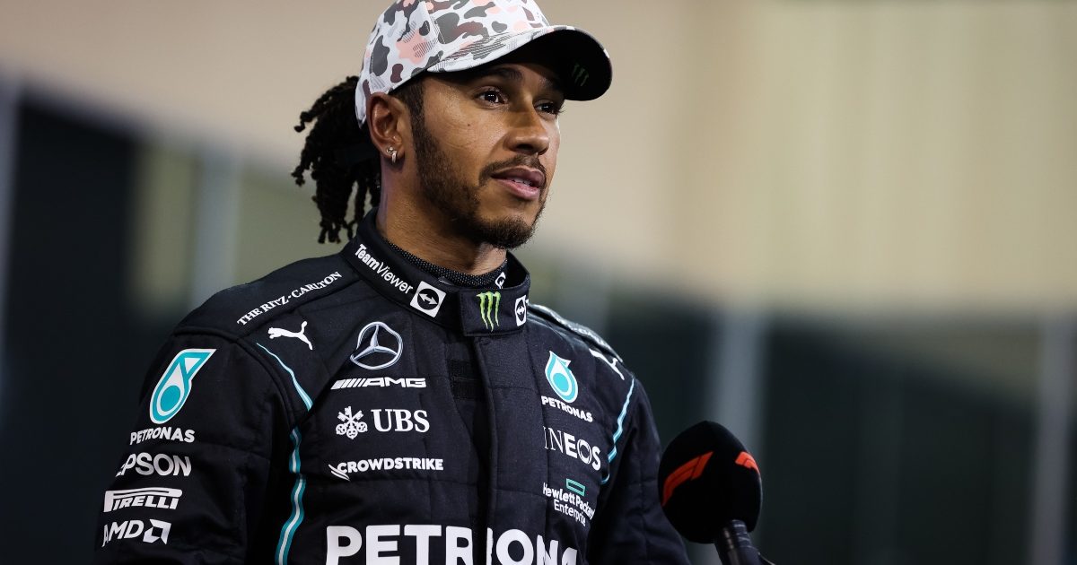 Lewis Hamilton speaking to the media. Abu Dhabi December 2021